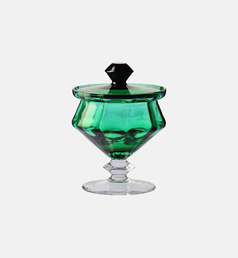 krosno-heritage-sucrier-cristal-17-cm-vert-meraude image 1