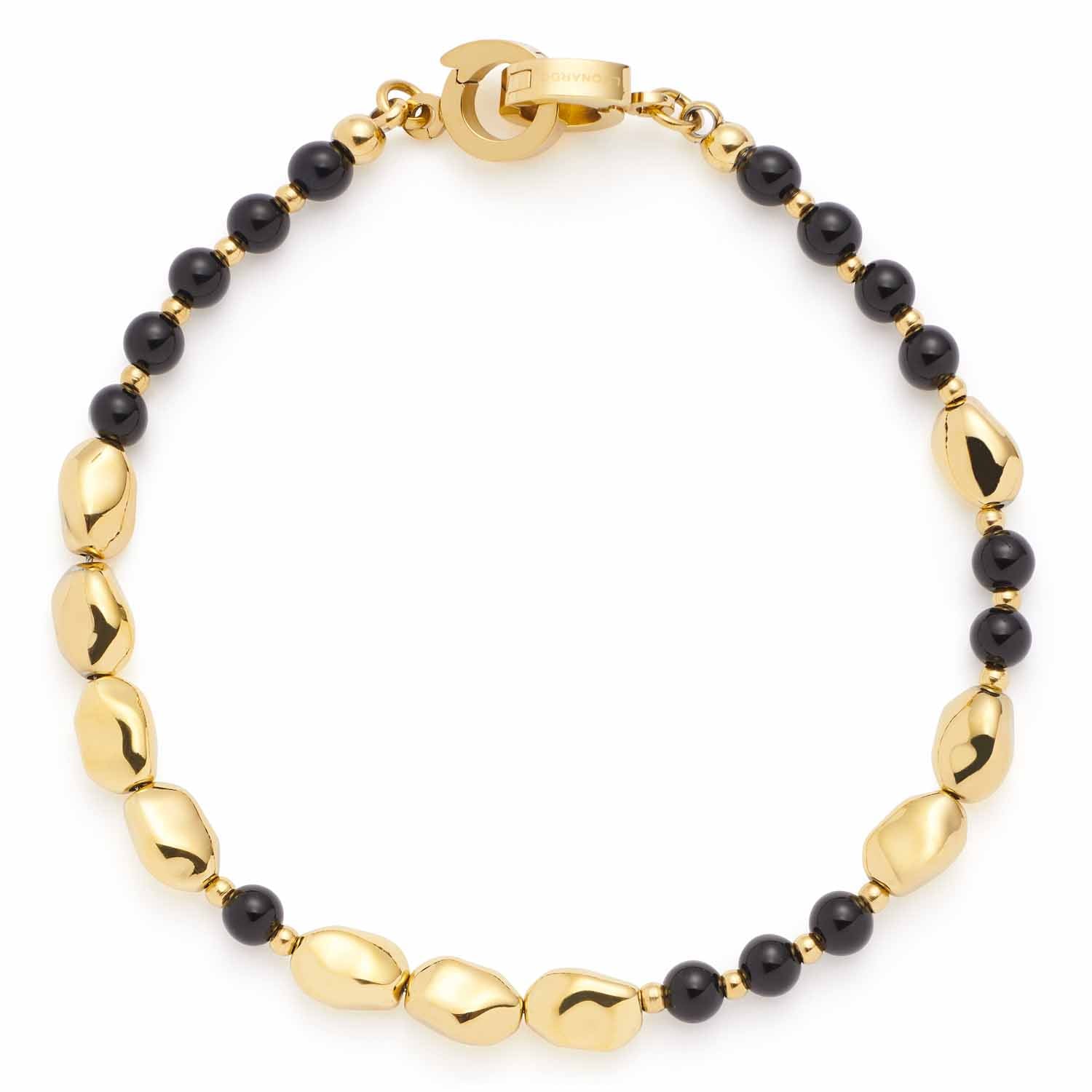 leonardo-clip-mix-dorina-bracelet-dor-perles-noires image 1