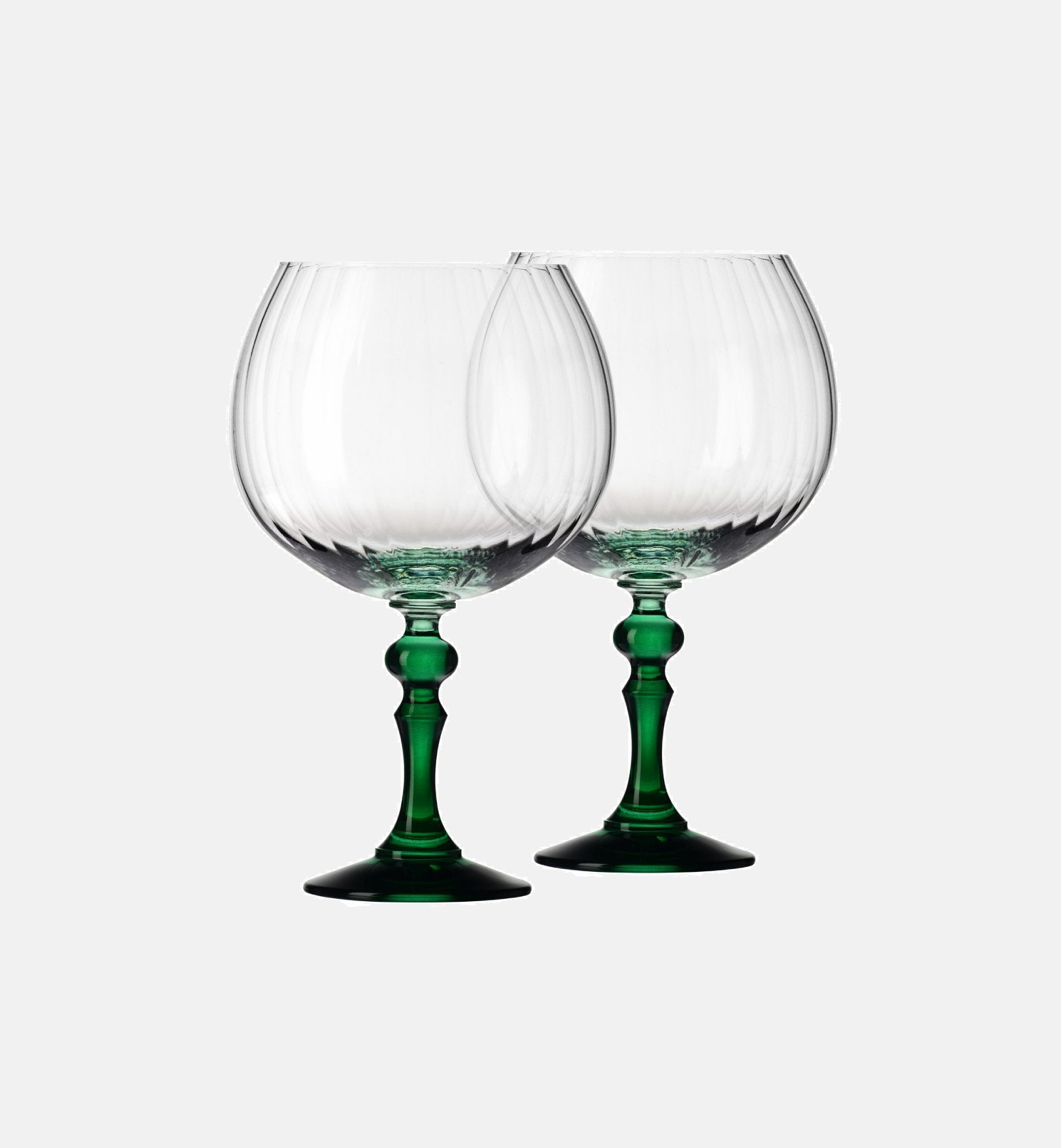 krosno-bubble-verre-gin-660-ml-pied-vert-fonc-stri image 2