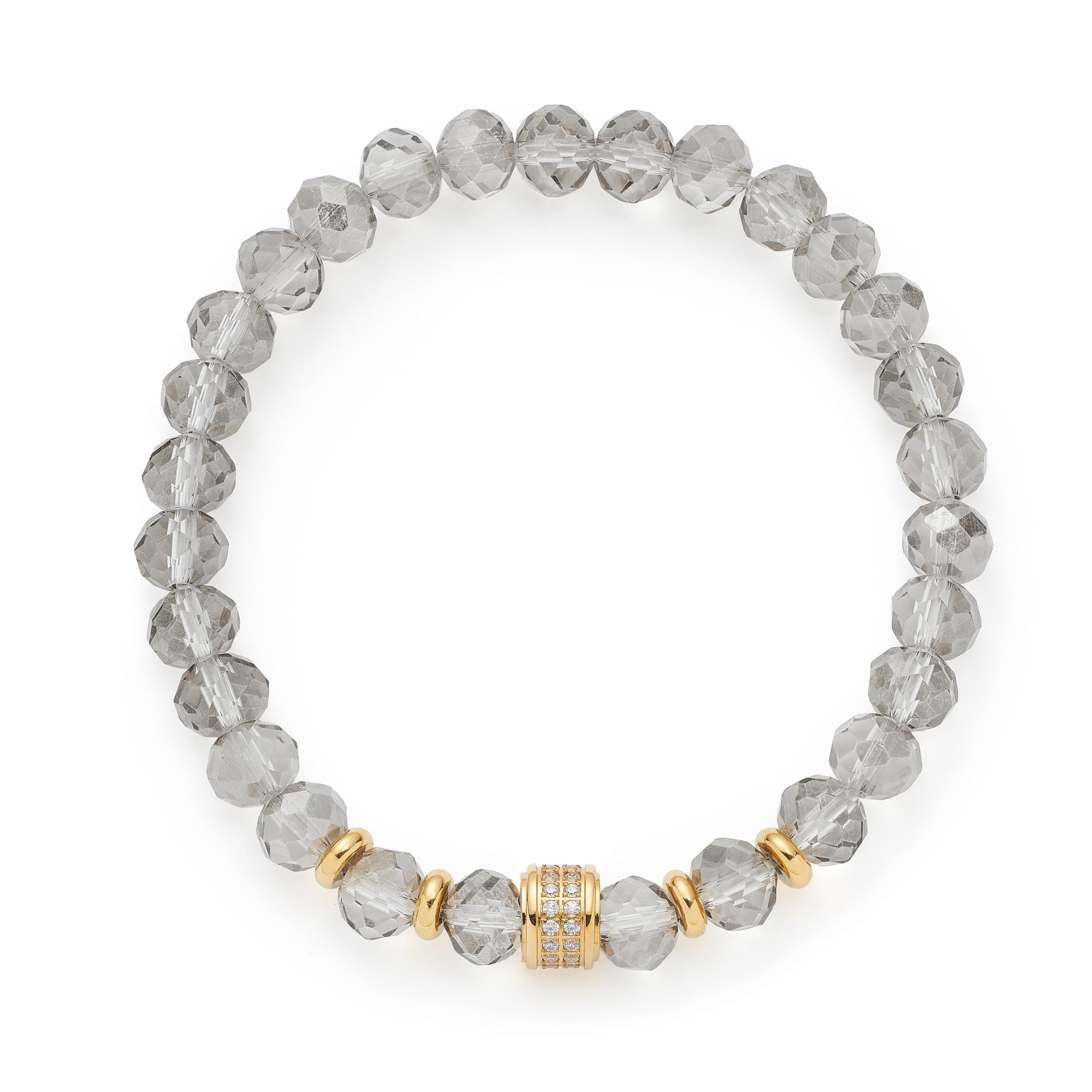 leonardo-berna-bracelet-dor-perles-grises-fum-es image 1
