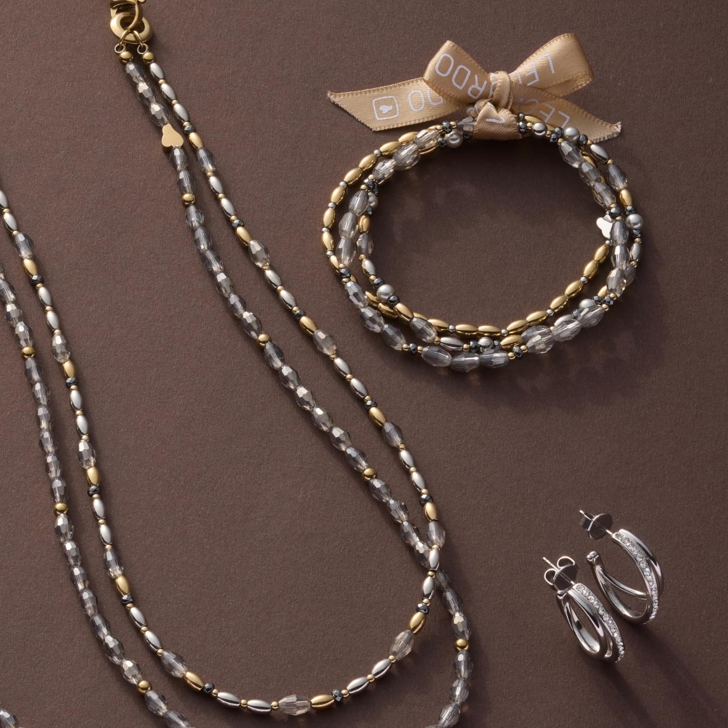 leonardo-agneta-bracelet-triple-bicolore-or-gris image 2