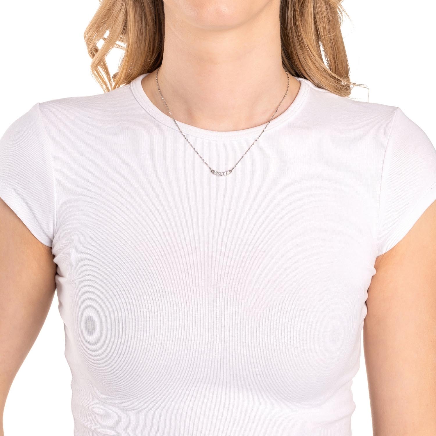 leonardo-tini-ciao-collier-acier-42-cm-zirconia image 3