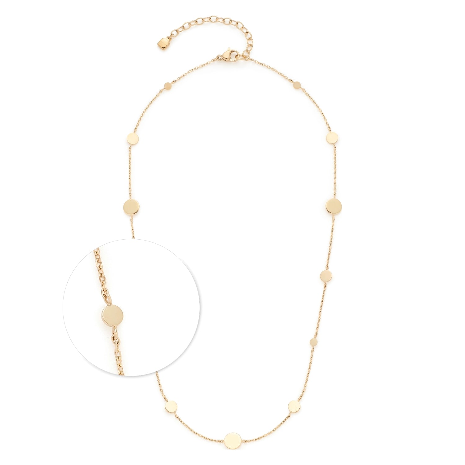 leonardo-milla-collier-dor-42-cm-pastilles-acier-minimaliste image 1