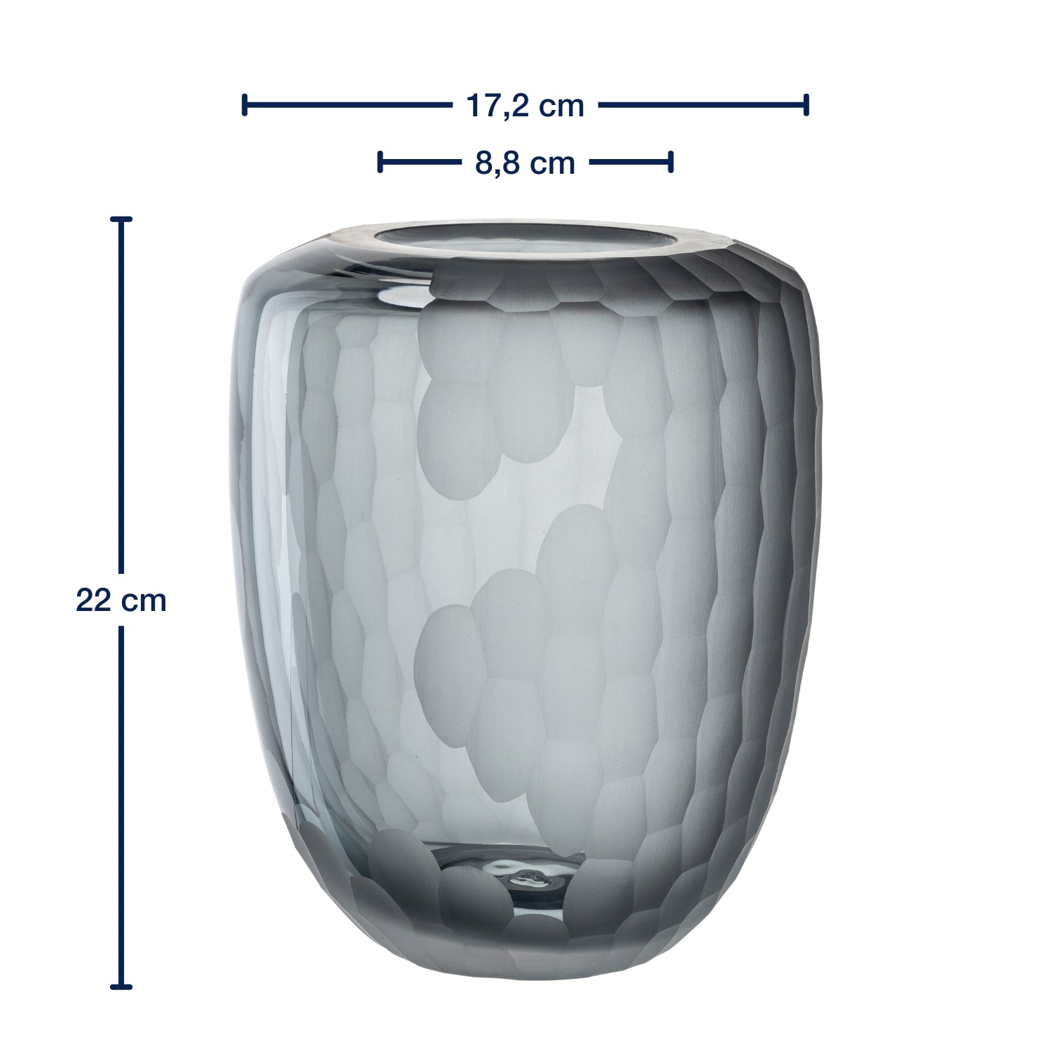 leonardo-bellagio-vase-22-cm-anthracite-verre-fait-main image 3