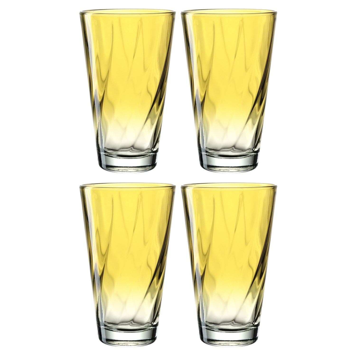 leonardo-twist-verre-eau-300-ml-jaune-lot-de-4-torsad image 1