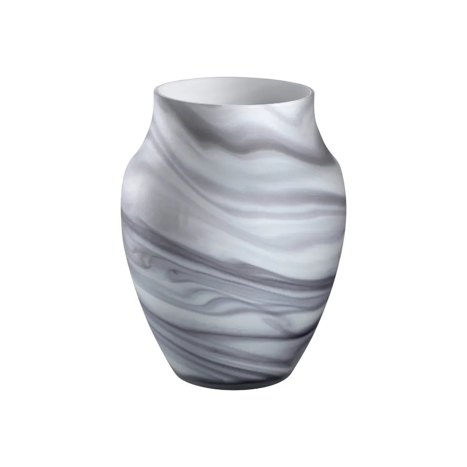 leonardo-poesia-vase-effet-marbre-gris-23-cm-fait-main image 1