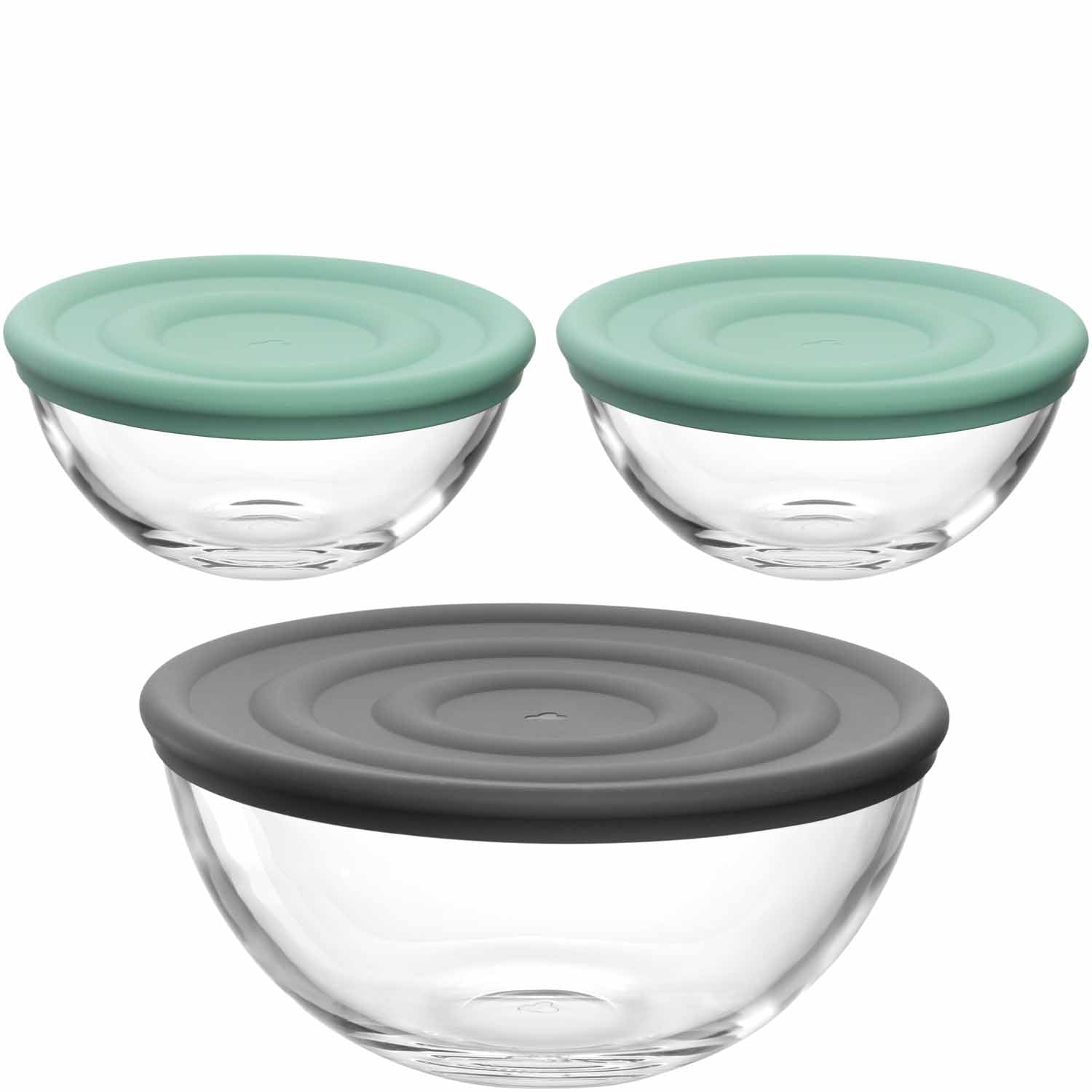 leonardo-cucina-bols-en-verre-6-pi-ces-avec-couvercles-silicone image 1