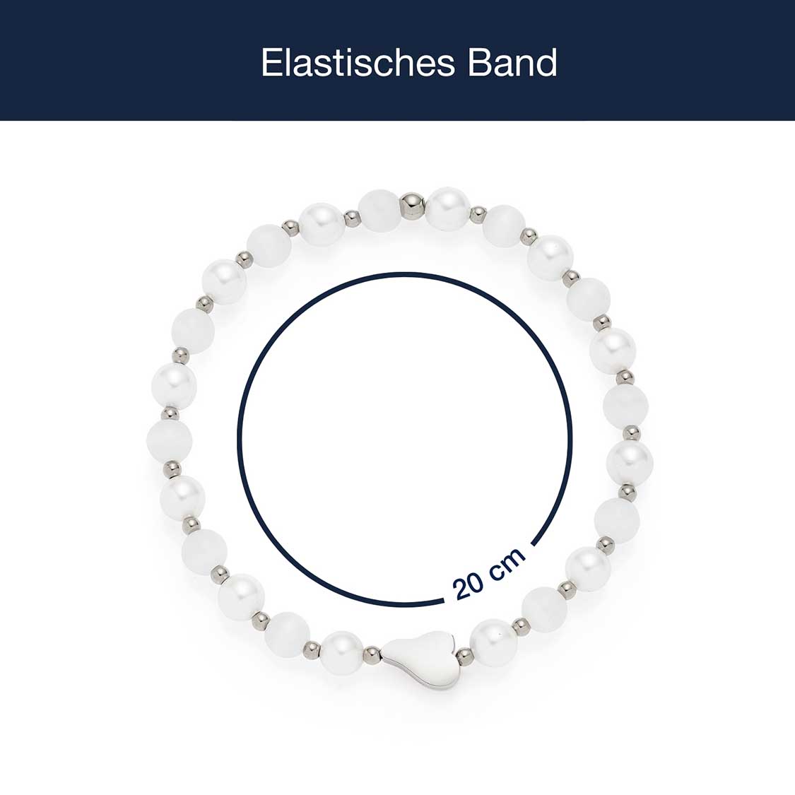 leonardo-selena-bracelet-lastique-argent-perles-blanches image 4