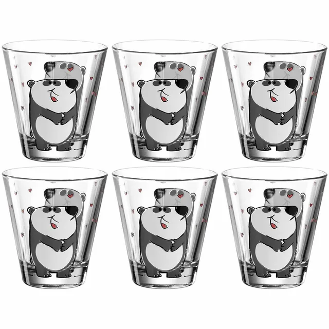 leonardo-bambini-verre-enfant-panda-215-ml-lot-6 image 1