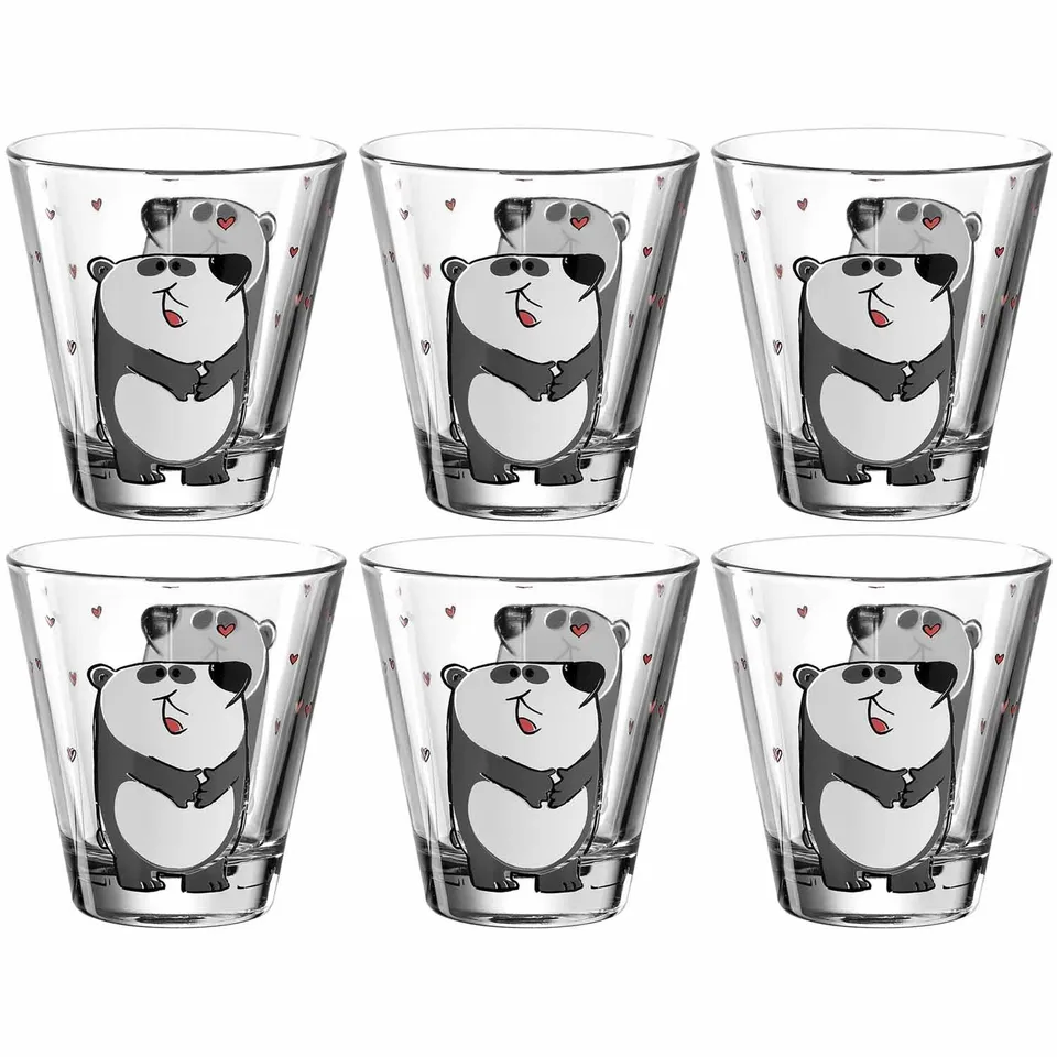leonardo-bambini-verre-enfant-panda-215-ml-lot-6 image 1