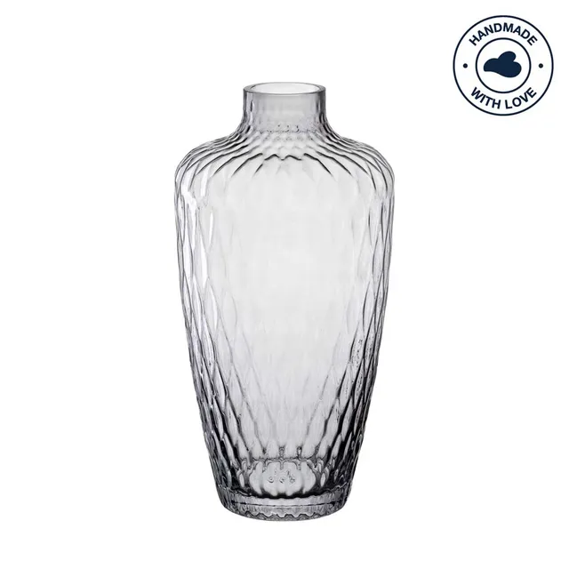leonardo-giulia-vase-en-verre-gris-28-cm-fait-main image 1