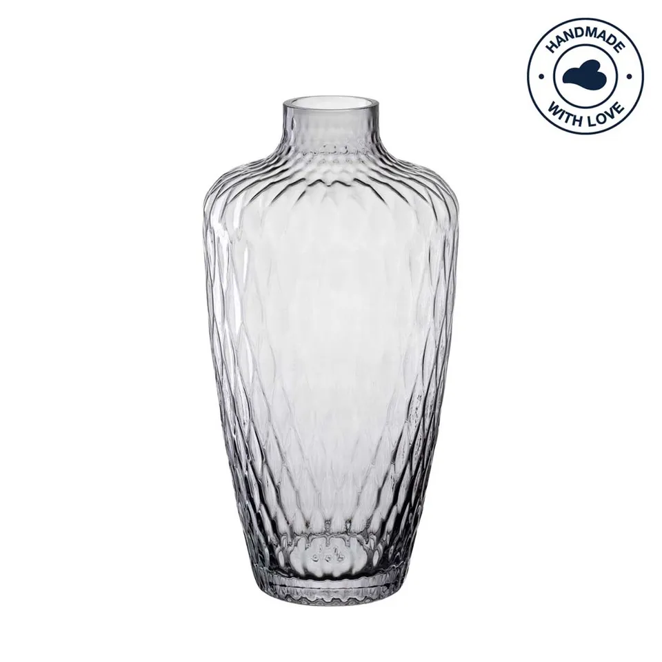 leonardo-giulia-vase-en-verre-gris-28-cm-fait-main image 1