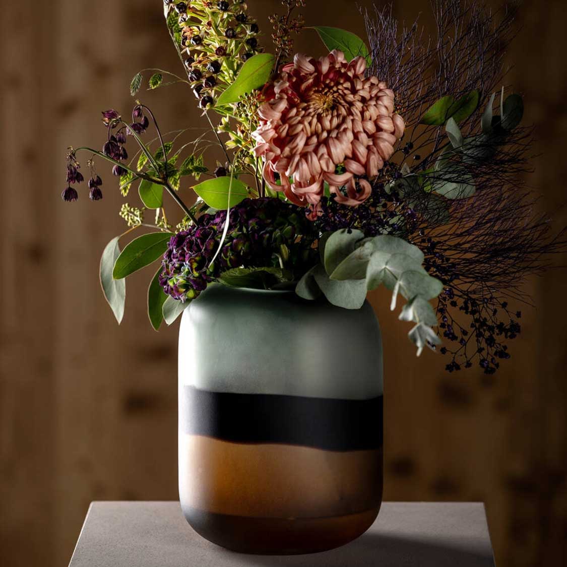 leonardo-corso-sabbia-vase-verre-marron-25-cm-fait-main image 7