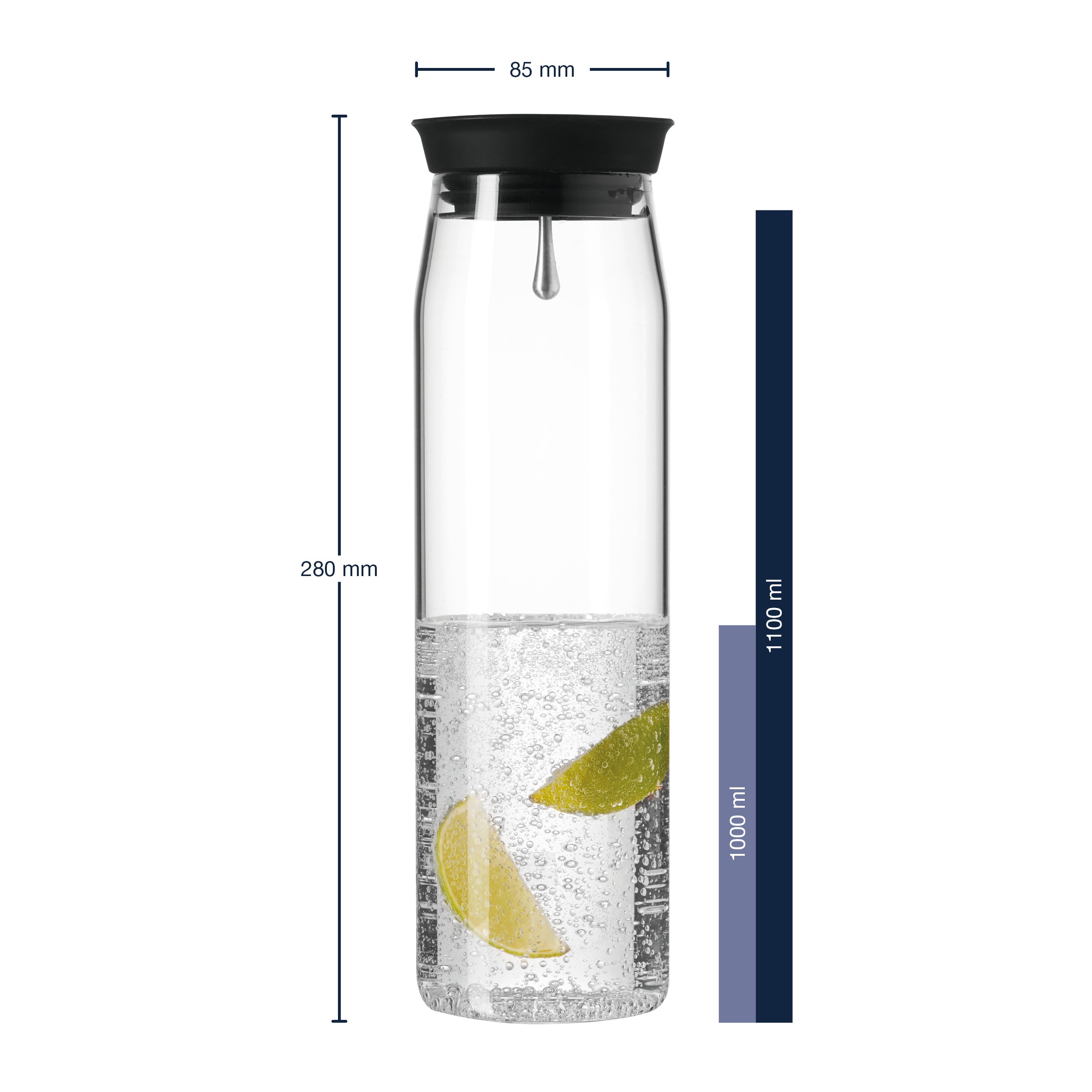 leonardo-brioso-carafe-eau-verre-transparent-1-l-fait-main image 2