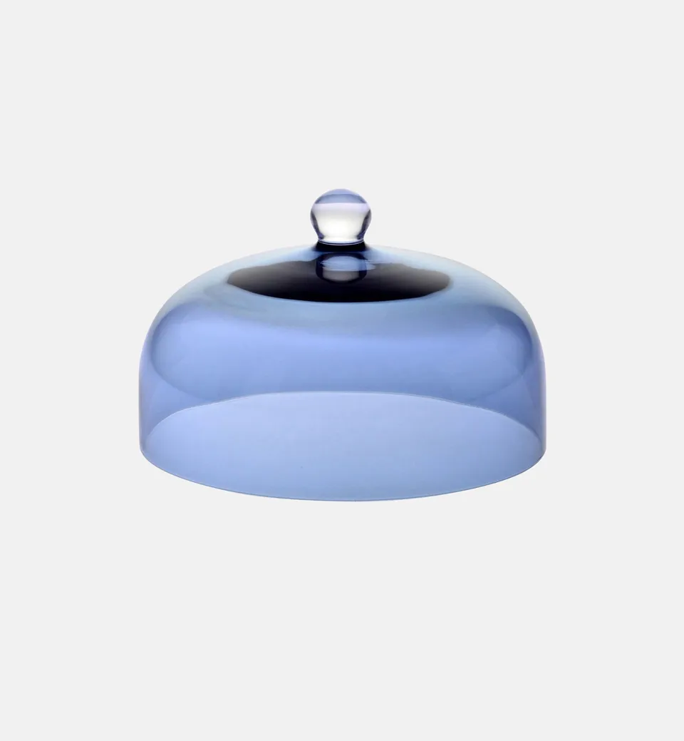 krosno-cloche-fromage-g-teau-verre-bleu-gris-26-cm image 1