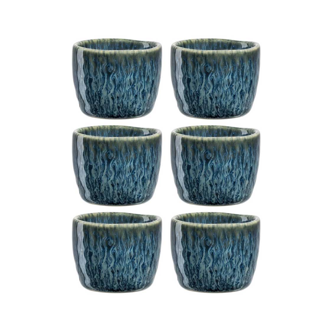 leonardo-matera-coquetier-c-ramique-bleu-lot-de-6 image 1