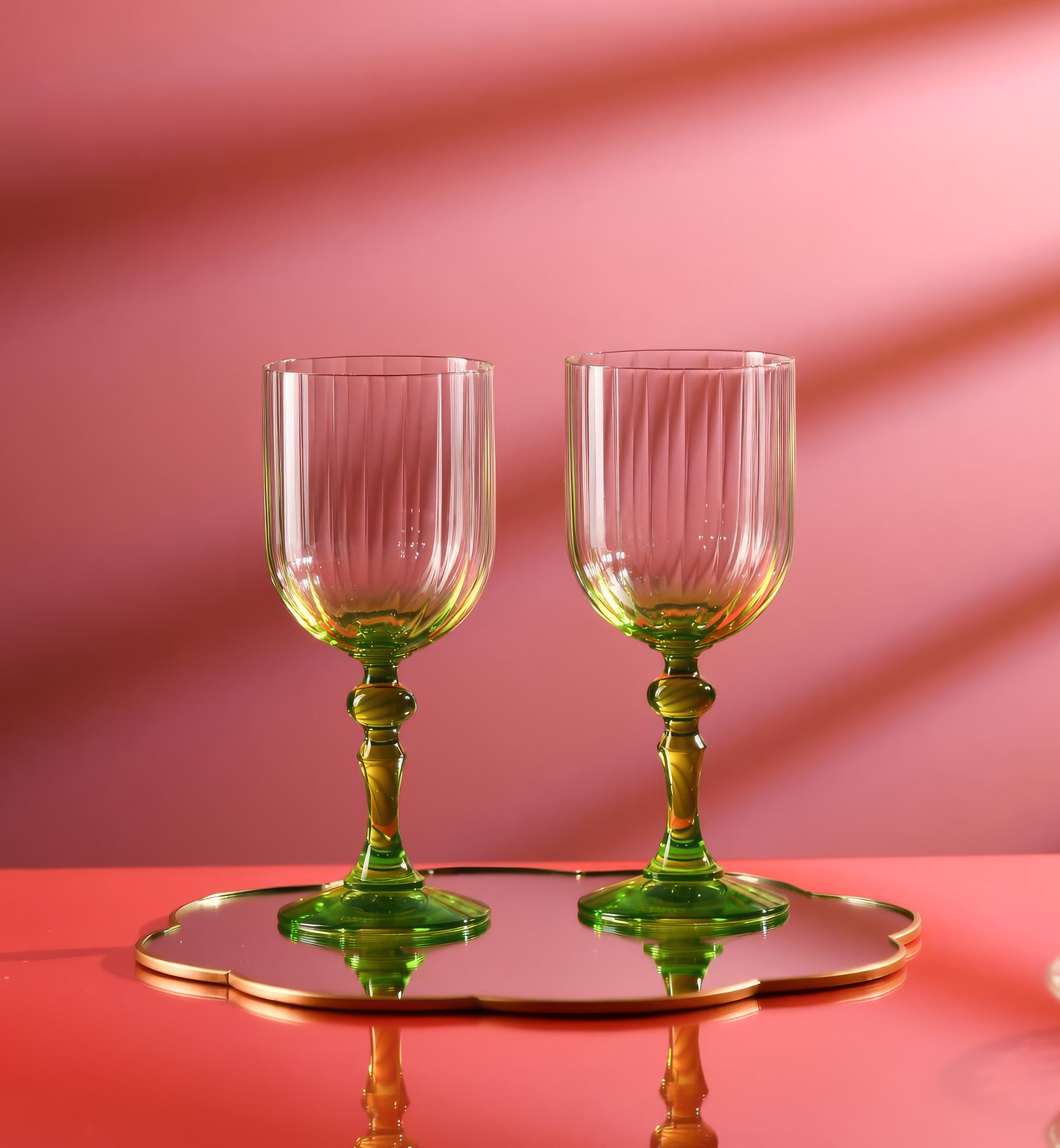 krosno-verres-vin-vert-ombr-300-ml-pied-pastel image 3