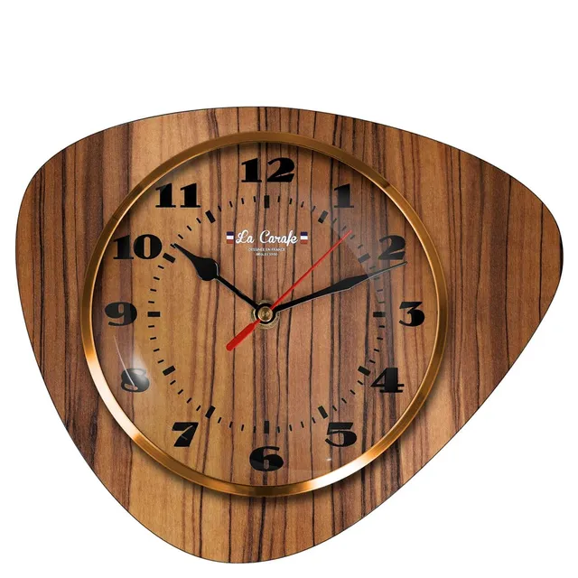 la-carafe-mediator-horloge-murale-r-tro-27-cm-acacia image 1