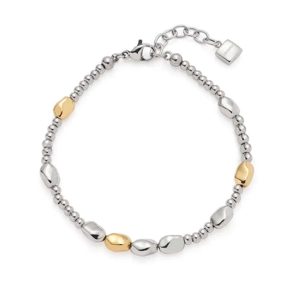 leonardo-veja-bracelet-bicolore-argent-dor-boules image 1