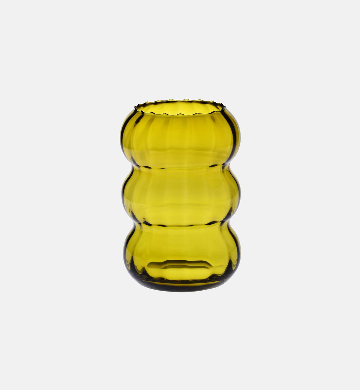 krosno-bubble-vase-stri-olive-26-5-cm image 1