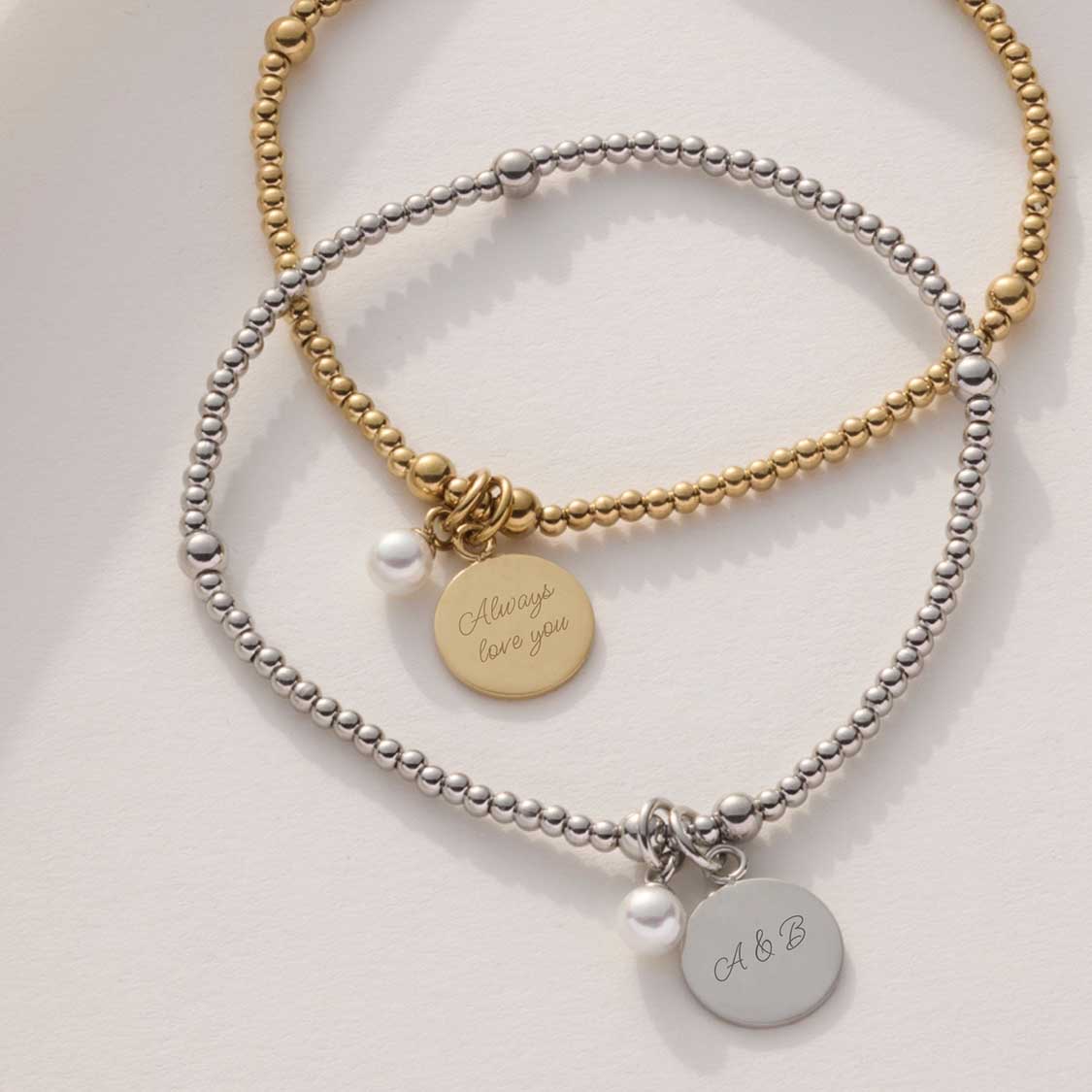 leonardo-debby-bracelet-grav-argent-perle image 4