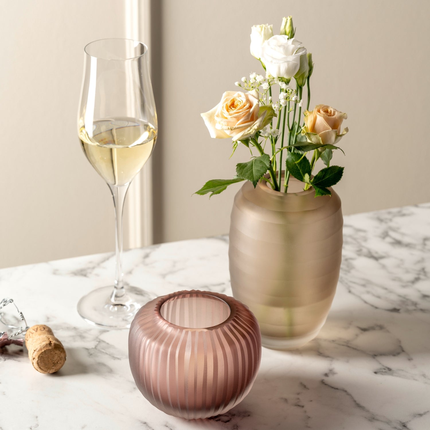 leonardo-bellagio-vase-beige-16-cm-verre-teint image 8