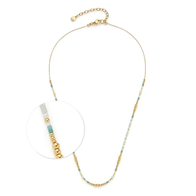 leonardo-lilly-collier-42-cm-dor-perles-turquoise-ciao image 1