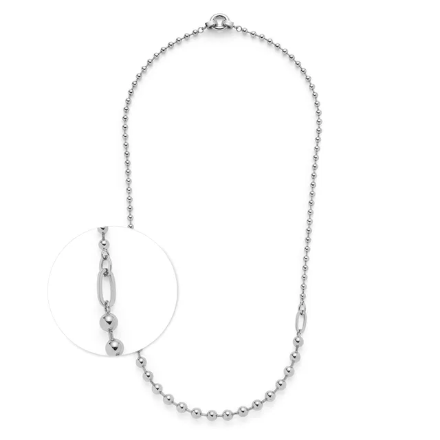 leonardo-dotty-clip-mix-collier-boules-argent-60-cm image 1