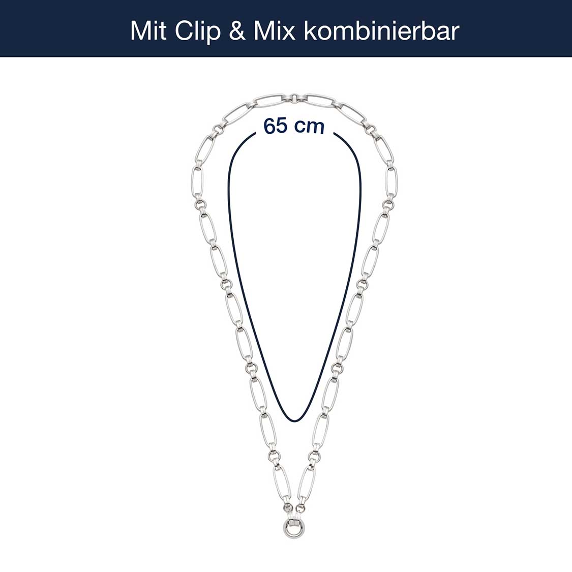 leonardo-mathilde-collier-argent-65-cm-clip-mix image 4