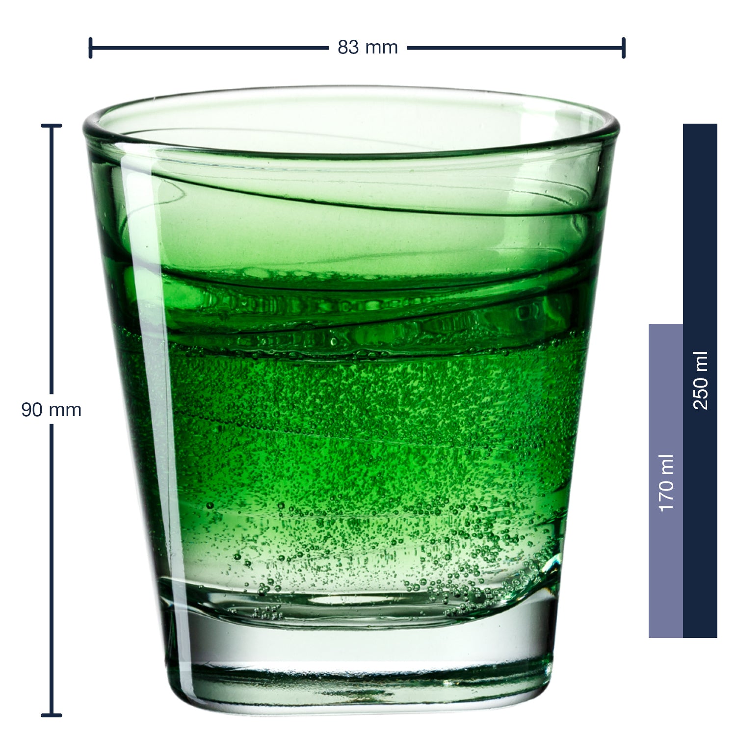 leonardo-vario-verre-250-ml-vert-lot-de-6 image 2