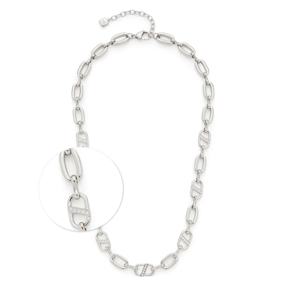 leonardo-narea-collier-argent-45-cm-maille-zirconia image 1