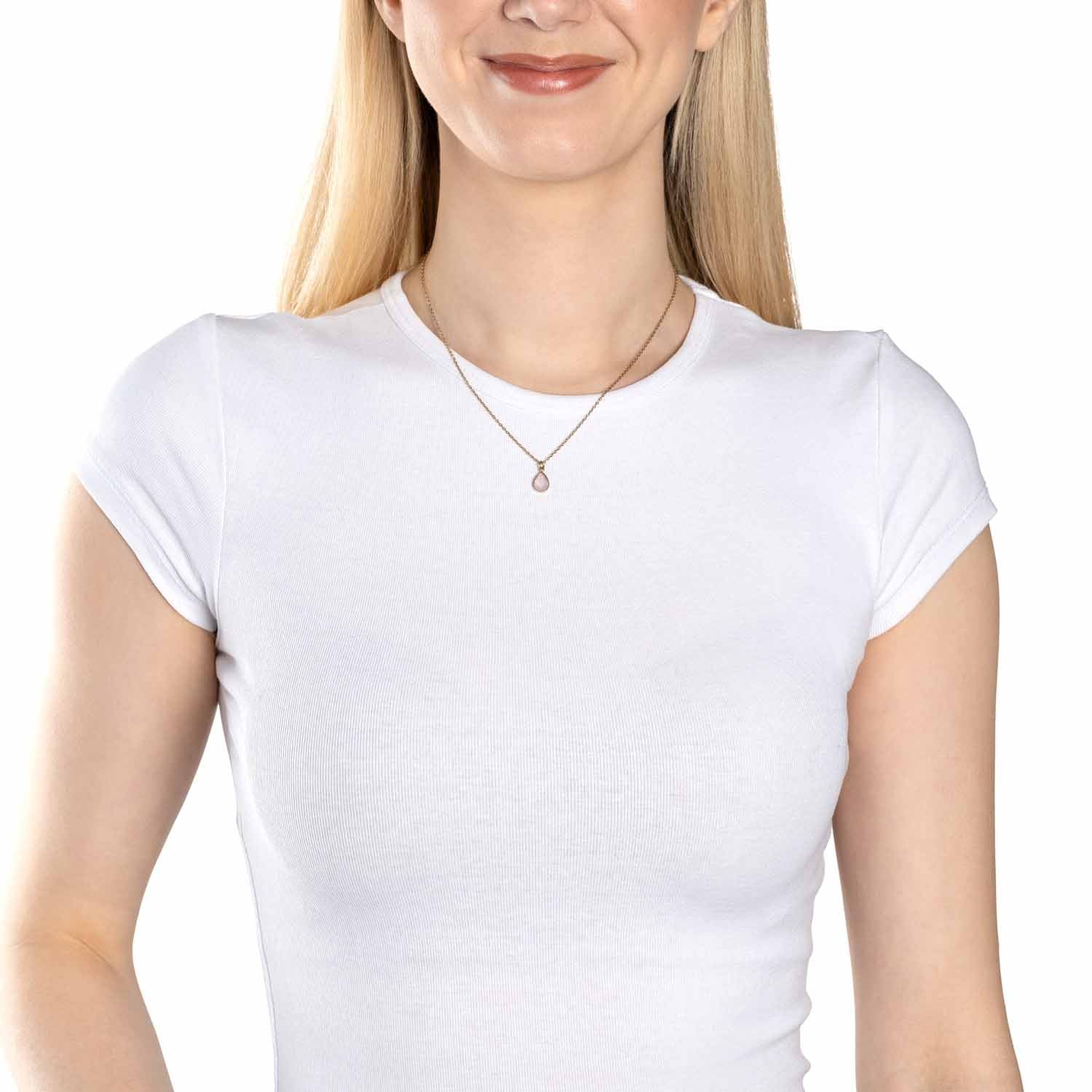 leonardo-rosy-collier-42-cm-dor-pendentif-rose image 3