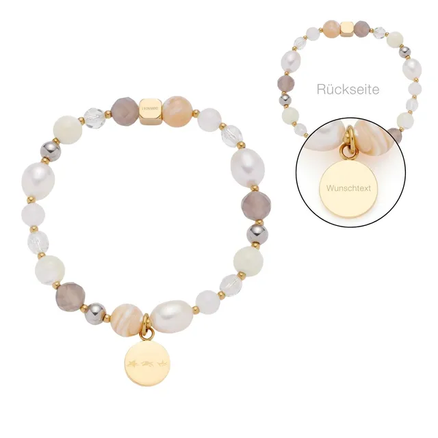 leonardo-hope-bracelet-bicolore-gravure-perles image 1