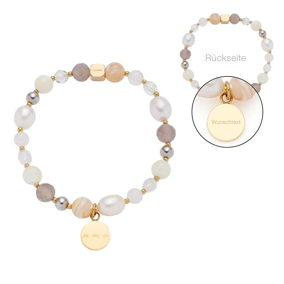 leonardo-hope-bracelet-bicolore-gravure-perles image 1