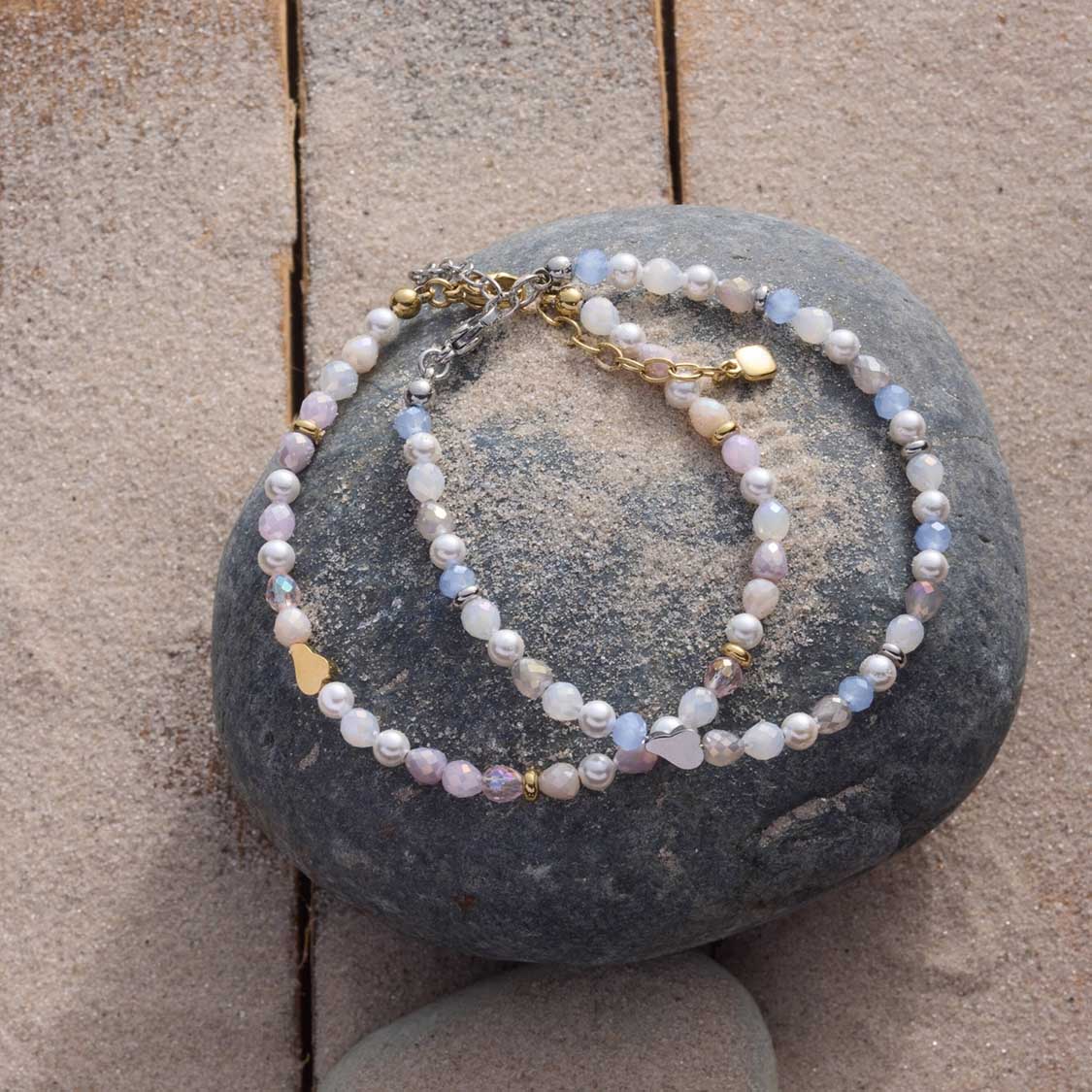 leonardo-franzi-bracelet-dor-perles-roses-nuage image 2