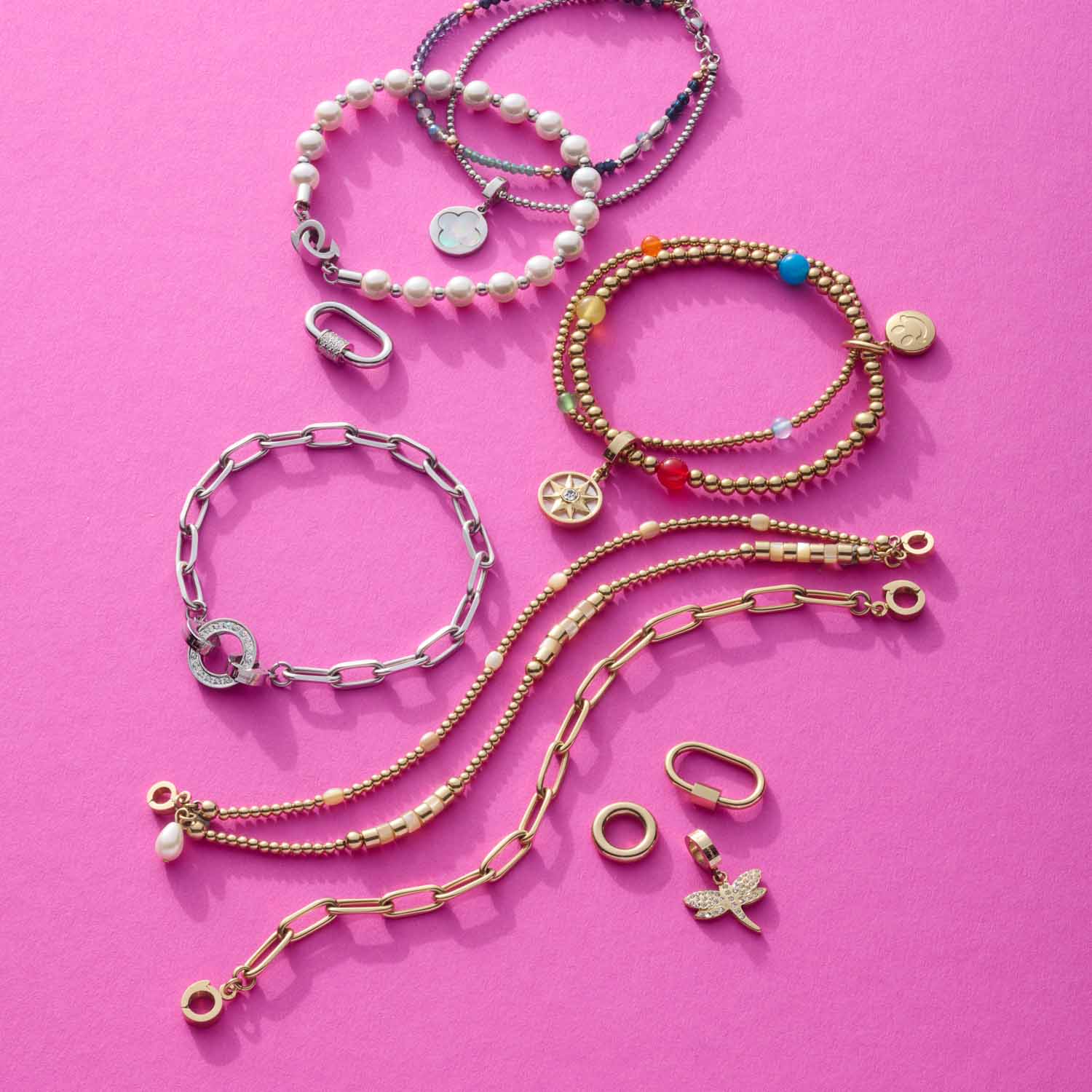leonardo-clip-mix-caronna-bracelet-dor-double-rang-nacre image 4