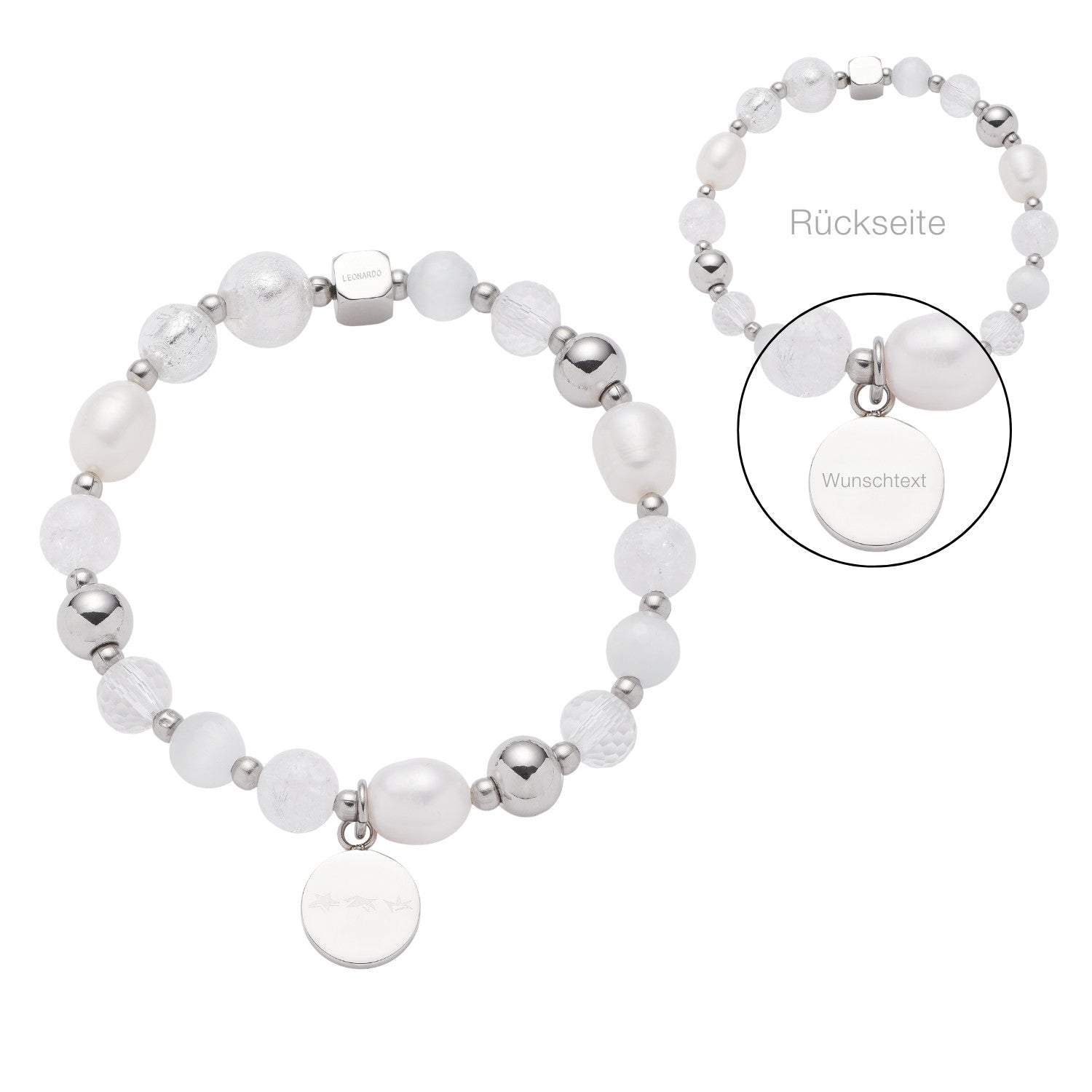 leonardo-hope-bracelet-perles-blanches-graver image 1