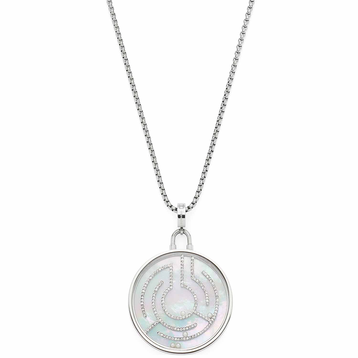 leonardo-joy-collier-long-80-cm-argent-labyrinthe image 2