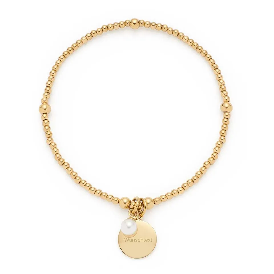leonardo-debby-bracelet-dor-perle-gravure-lastique image 1