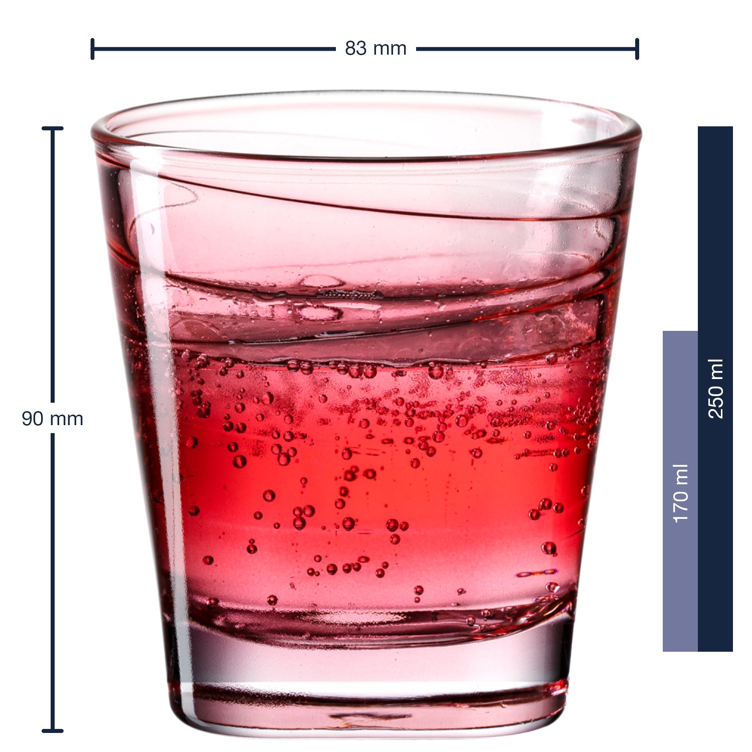 leonardo-vario-struttura-verre-eau-250-ml-rouge-lot-de-6 image 2