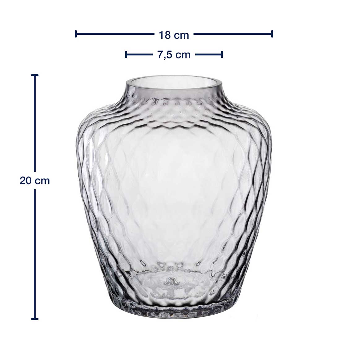 leonardo-giulia-vase-verre-gris-20-cm-fait-main image 3