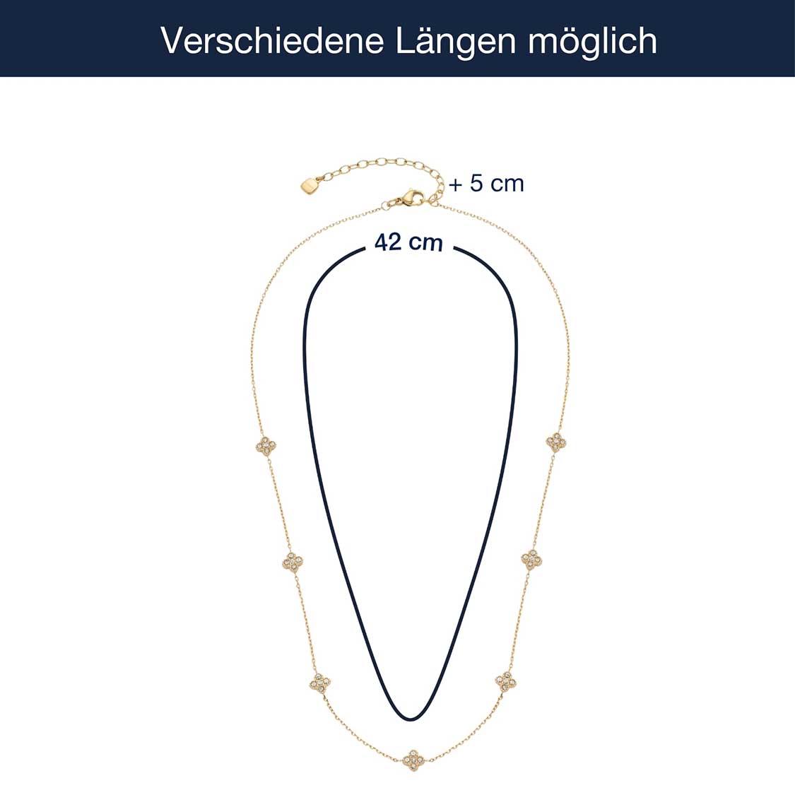leonardo-lisette-collier-dor-42-cm-fleurs-zirconia image 4