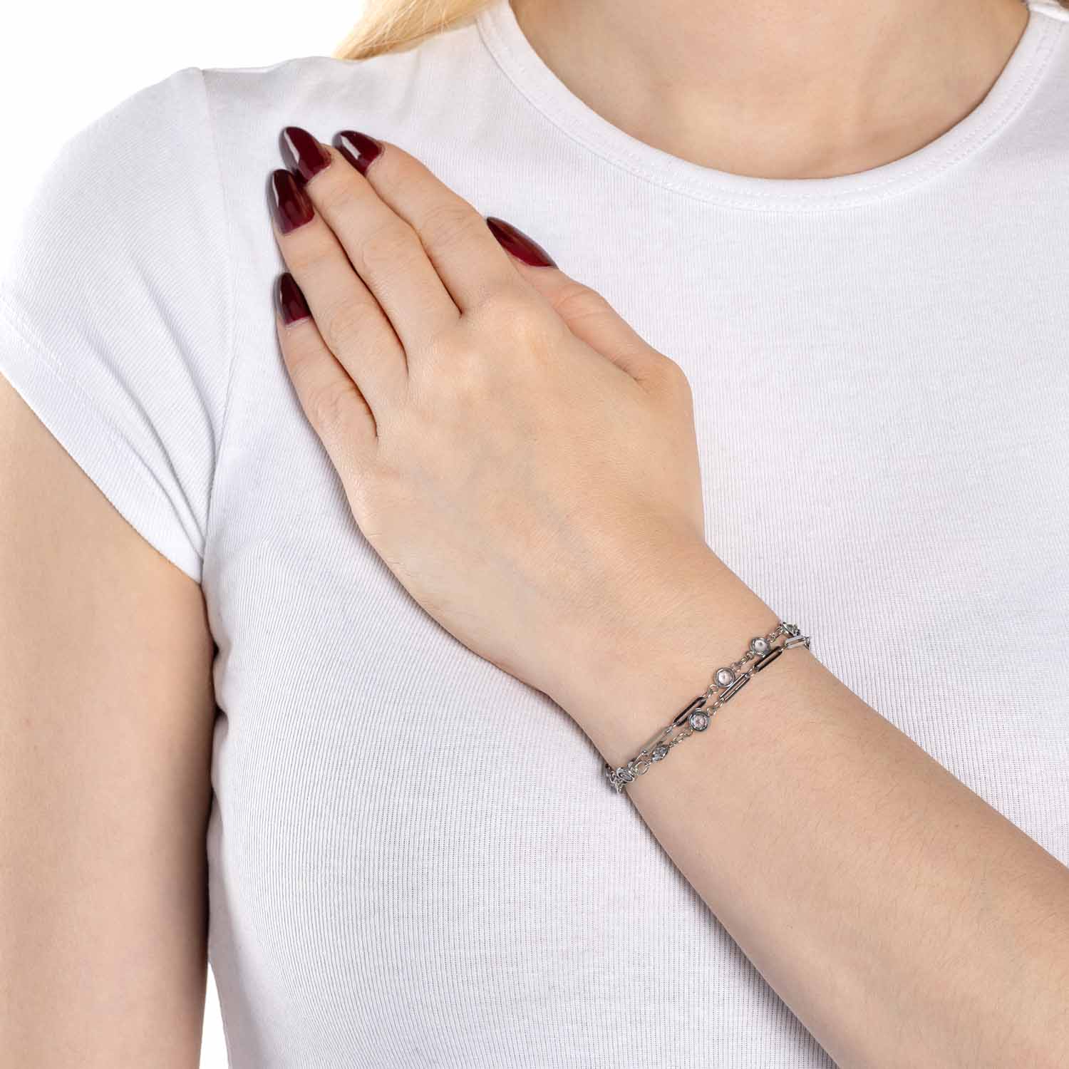 leonardo-vicky-bracelet-double-rang-bleu-argent image 2