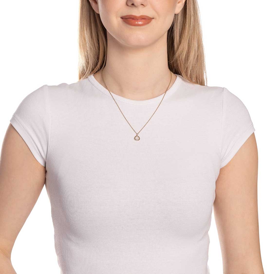 leonardo-indra-ciao-collier-or-42-cm-pierre-triangle-blanche image 3