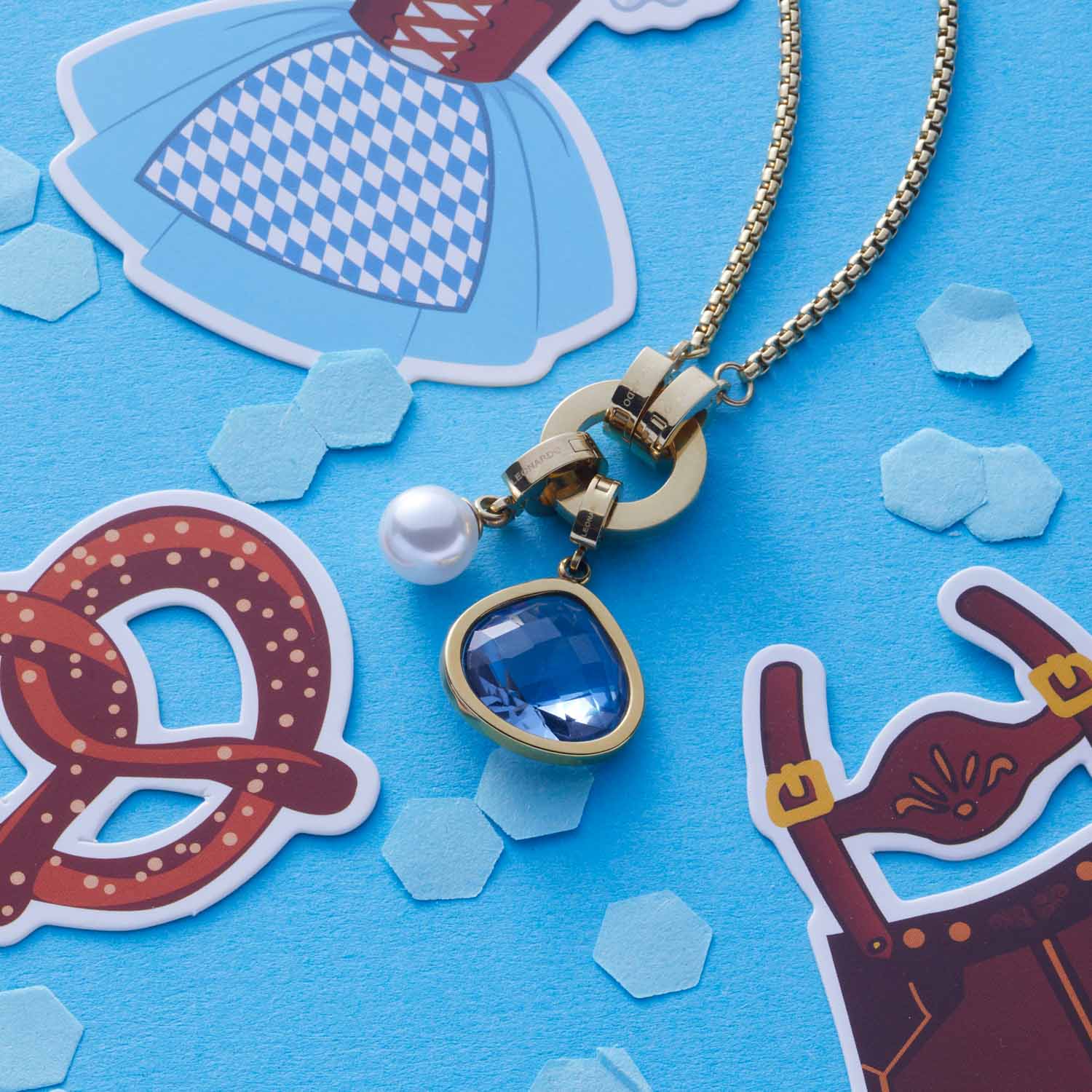 leonardo-clip-mix-pendentif-juvinga-bleu-dor image 3