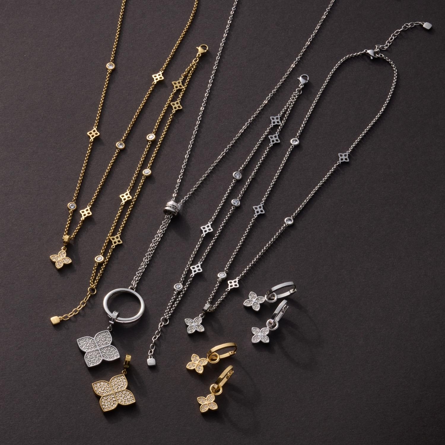 leonardo-ruth-collier-femme-45-cm-acier-vintage-zirconia image 7