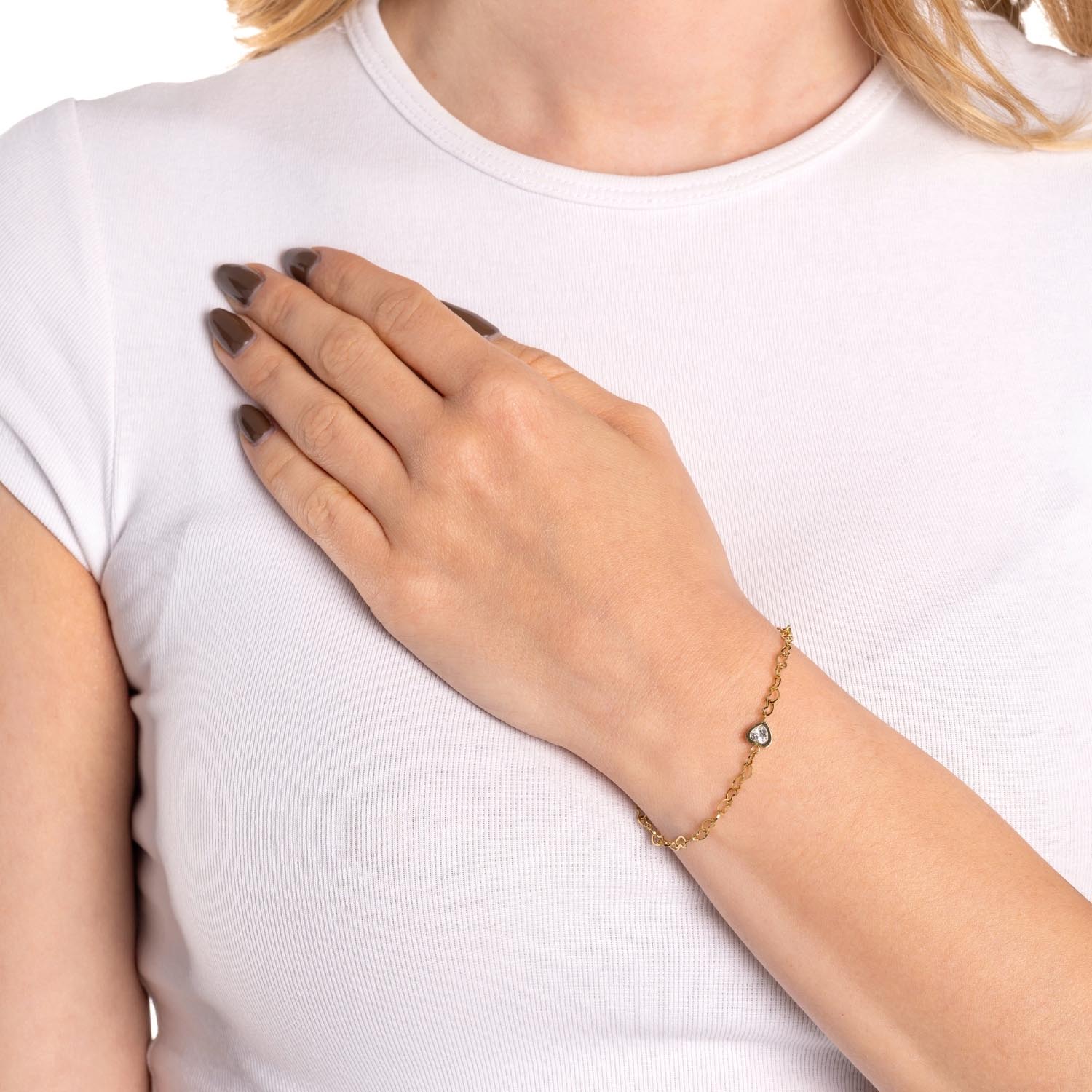 leonardo-ciao-july-bracelet-c-ur-dor-acier image 3