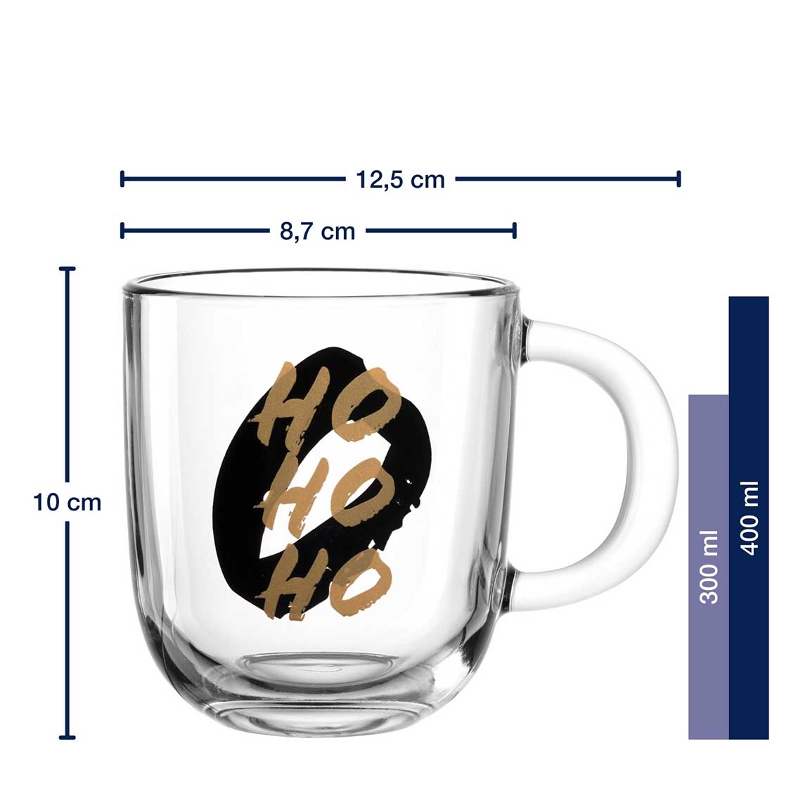 leonardo-silenzio-tasse-en-verre-400-ml-ho-ho-ho image 3