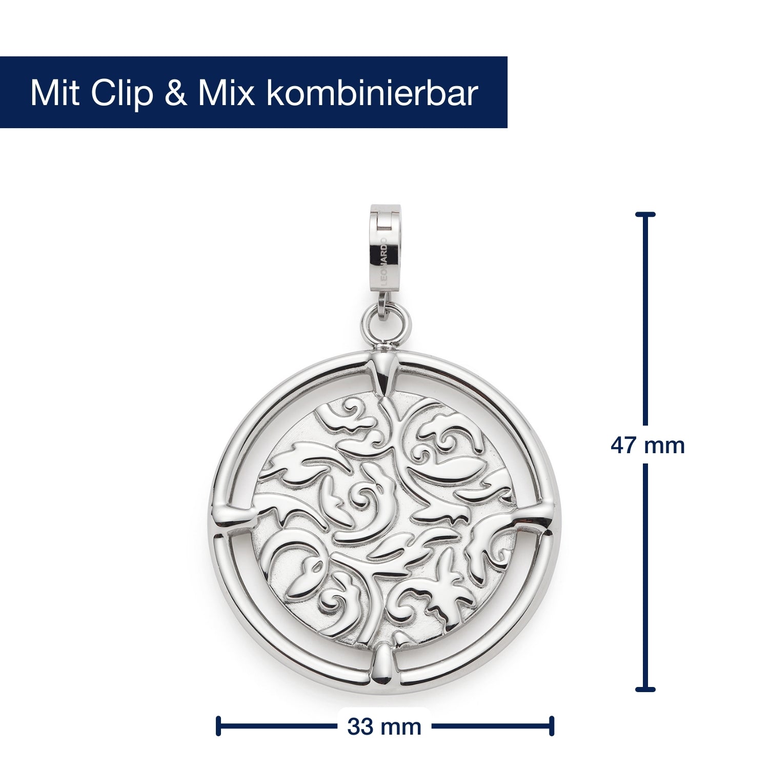 leonardo-terry-pendentif-clip-mix-acier-argent image 2