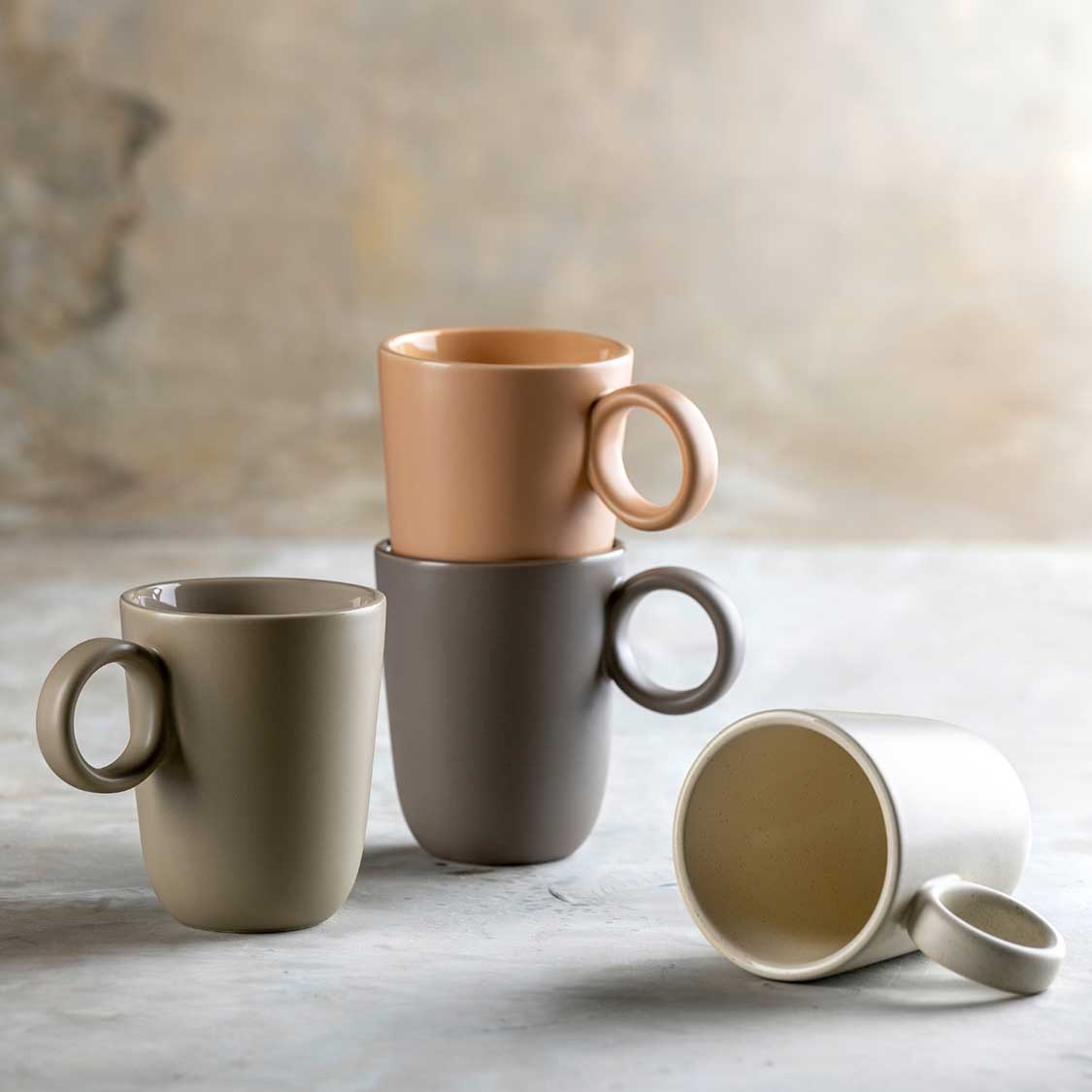 leonardo-roma-tasse-c-ramique-beige-400-ml-lot-6-fait-main image 6